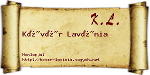 Kövér Lavínia névjegykártya